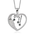 GP Celestial Dream Collection Blue and White Diamond Heart Pendant Necklace 20 Inches in Platinum Over Sterling Silver 0.25 ctw - Sticky add to cart bar