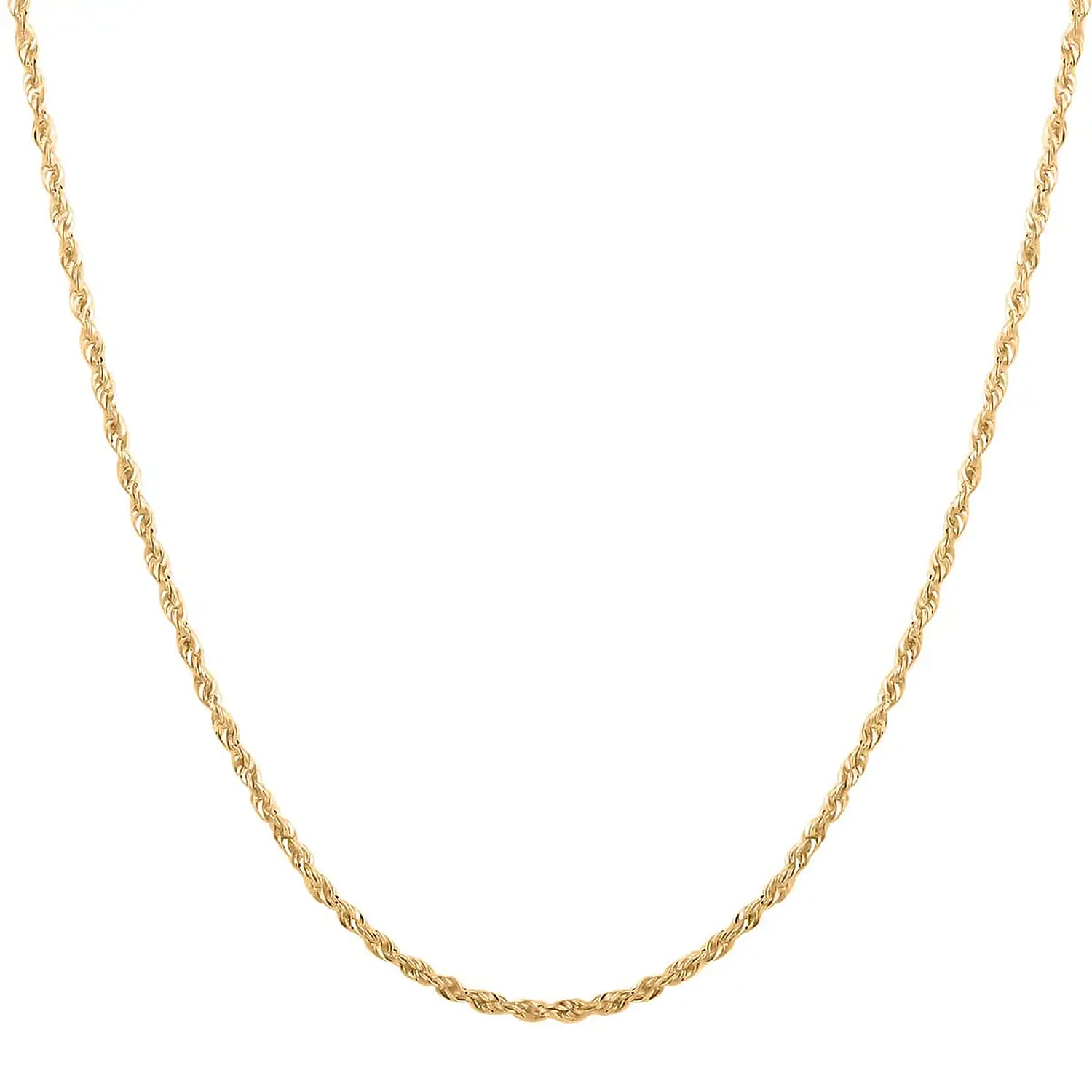 Set of 2 10K Yellow Gold 1.5mm Rope Chain Necklace 20 Inches 2.80 Grams