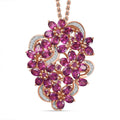 Orissa Rhodolite Garnet and White Zircon Pendant Necklace 20 Inches in Vermeil Rose Gold Over Sterling Silver 8.35 ctw - Sticky add to cart bar