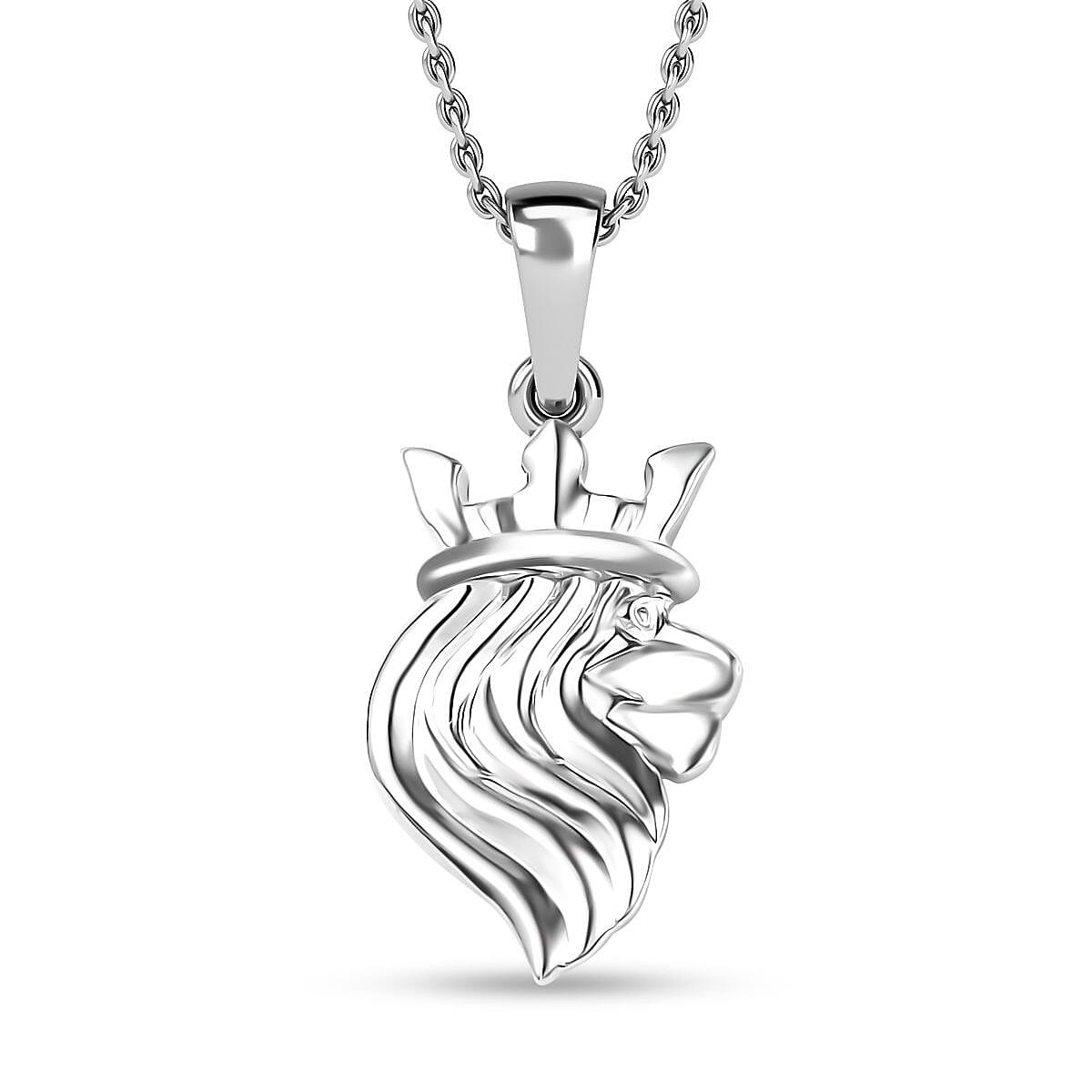 Pendant Necklace (20 Inches) in Platinum Over Sterling Silver (5.10 g)