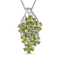 Peridot Floral Pendant Necklace 20 Inches in Platinum Over Sterling Silver 5.25 ctw - Sticky add to cart bar