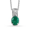 Emeraldine Quartz (Triplet) Solitaire Pendant Necklace 20 Inches in Stainless Steel 3.10 ctw - Sticky add to cart bar