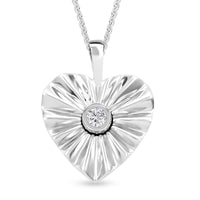 Moissanite Pendant Necklace 20 Inches in Platinum Over Sterling Silver 0.15 ctw