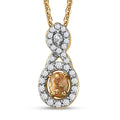 AAA Golden Imperial Topaz and White Zircon Pendant Necklace 20 Inches in Vermeil Yellow Gold Over Sterling Silver 0.50 ctw - Sticky add to cart bar