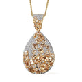 Premium Golden Imperial Topaz and White Zircon 8.50 ctw Pendant Necklace in Vermeil Yellow Gold Over Sterling Silver 20 Inches - Sticky add to cart bar