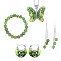 Green Murano Style Earrings, Bracelet and Pendant Necklace - Sticky add to cart bar