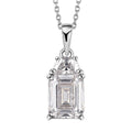 Moissanite Pendant Necklace 20 Inches in Platinum Over Sterling Silver 4.10 ctw - Sticky add to cart bar