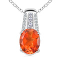 TLV Birthday Deal Brazilian Cherry Citrine, Moissanite Pendant Necklace (18 Inches) in Platinum Over Sterling Silver 2.50 ctw - Sticky add to cart bar