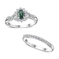 Indian Ocean Apatite and White Zircon Set of 2 Ring in Platinum Over Sterling Silver (Size 5.00) 1.40 ctw - Sticky add to cart bar