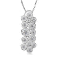 Moissanite Bubble Pendant Necklace 20 Inches in Platinum Over Sterling Silver 1.10 ctw - Sticky add to cart bar