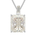 Moissanite Pendant Necklace 20 Inches in Rhodium Over Sterling Silver 7.25 ctw - Sticky add to cart bar