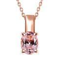 Premium Pink Morganite Solitaire Pendant Necklace 20 Inches in Vermeil Rose Gold Over Sterling Silver 1.15 ctw - Sticky add to cart bar