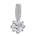 Moissanite Pendant Necklace 20 Inches in Platinum Over Sterling Silver 1.30 ctw - Sticky add to cart bar