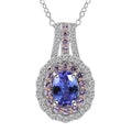 TLV Tanzanite, Multi Gemstone Pendant Necklace (18 Inches) in Platinum Over Sterling Silver 2.15 ctw - Sticky add to cart bar