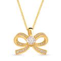 Moissanite Pendant Bow Necklace 18 Inches in Vermeil Yellow Gold Over Sterling Silver 0.70 ctw - Sticky add to cart bar