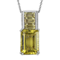 Karis Lemon Quartz Pendant in Platinum Bond with Stainless Steel Necklace 20 Inches 16.35 ctw - Sticky add to cart bar