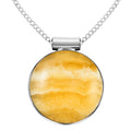 Aragonite Pendant Necklace 18 Inches in Silvertone 9.90 ctw - Sticky add to cart bar