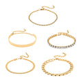 Austrian Crystal Bracelet and Bangle in ION Plated YG Stainless Steel - Sticky add to cart bar