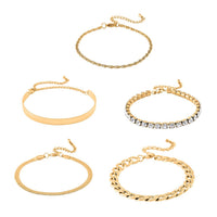 Austrian Crystal Bracelet and Bangle in ION Plated YG Stainless Steel