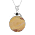 Labradorite and Multi Gemstone Pendant Necklace 18 Inches in Silvertone 11.10 ctw - Sticky add to cart bar