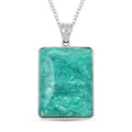 Value Buy Rainforest Jasper Pendant Necklace (20 Inches) in Silvertone 45.00 ctw - Sticky add to cart bar