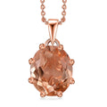 Morganique Quartz (Triplet) Solitaire Pendant Necklace 20 Inches in 18K Vermeil Rose Gold Over Sterling Silver 5.10 ctw - Sticky add to cart bar
