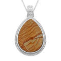 Purple Kiwi Quartz Pear Magnetic Pendant Necklace (18 Inches) in Silvertone 22.50 ctw - Sticky add to cart bar