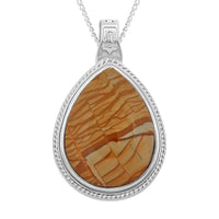 Purple Kiwi Quartz Pear Magnetic Pendant Necklace (18 Inches) in Silvertone 22.50 ctw