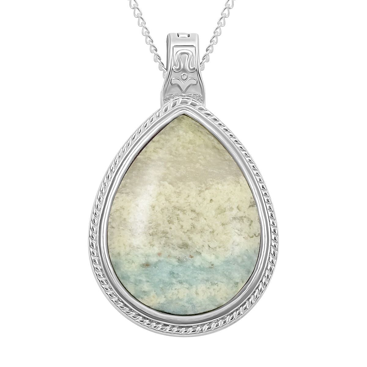 Purple Kiwi Quartz Pear Magnetic Pendant Necklace (18 Inches) in Silvertone 22.50 ctw