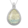 Purple Kiwi Quartz Pear Magnetic Pendant Necklace (18 Inches) in Silvertone 22.50 ctw - Sticky add to cart bar