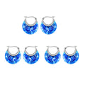 Set of 3 Blue Murano Style Basket Earrings in Stainless Steel - Sticky add to cart bar
