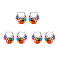 Set of 3 Blue Murano Style Basket Earrings in Stainless Steel - Sticky add to cart bar