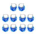 Set of 5 Blue Murano Style Basket Earrings in Stainless Steel - Sticky add to cart bar