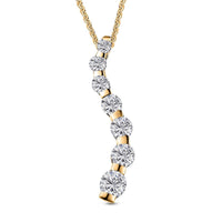 Moissanite Pendant in Vermeil Yellow Gold Over Sterling Silver with ION Plated YG Stainless Steel Necklace 20 Inches 1.20 ctw