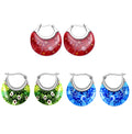Set of 3 Red, Green and Blue Murano Style Basket Earrings in Stainless Steel - Sticky add to cart bar