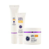 Clinical Results CrepeRx  Face Collection Insta Erase Eye Cream(.75oz), Wrinkle Erasing Serum (1oz) and Silky Smooth Face Cream (2oz)