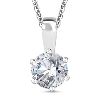 Moissanite Pendant Necklace 20 Inches in Platinum Over Sterling Silver 1.00 ctw