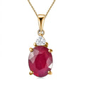 Niassa Ruby (FF) and White Zircon Pendant Necklace 20 Inches in 18K Yellow Gold Vermeil Over Sterling Silver 3.15 ctw - Sticky add to cart bar