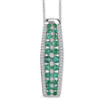 Premium Emerald, Moissanite Pendant Necklace (20 Inches) in Platinum Over Sterling Silver 1.40 ctw - Sticky add to cart bar