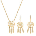 Italian 10K Yellow Gold Dreamcatcher Necklace 18-20 Inches and Earrings 2.80 Grams - Sticky add to cart bar