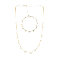 Italian Heart Bracelet (7.00-8.00In) and Necklace 18-20 Inches in 10K Yellow Gold 1.95 Grams