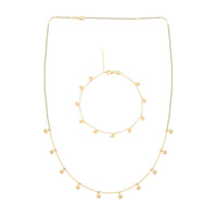 Italian Star Bracelet (7.00-8.00In) and Necklace 18-20 Inches in 10K Yellow Gold 1.80 Grams