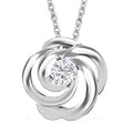 Simulated Diamond Pendant in Sterling Silver with Stainless Steel Necklace 20 Inches 0.90 ctw - Sticky add to cart bar