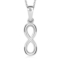 Sterling Silver Infinity Pendant with Stainless Steel Necklace 20 Inches