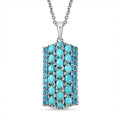 Premium Sleeping Beauty Turquoise and Malgache Neon Apatite Pendant Necklace 18 Inches in Platinum Over Sterling Silver 3.90 ctw - Sticky add to cart bar