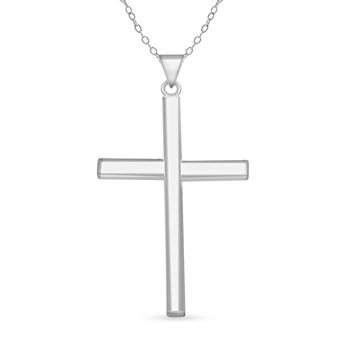 Sterling Silver Cross Pendant Necklace (18 Inches) (2.35 g)