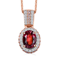 Ouro Fino Rubellite, Multi Gemstone Pendant Necklace (20 Inches) in 18K Vermeil RG Over Sterling Silver 2.40 ctw