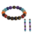 Multi Gemstone Beaded Stretch Bracelet and J-Hoop Earrings in Silvertone & Stainless Steel 220.00 ctw - Sticky add to cart bar