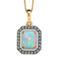 AAA Ethiopian Welo Opal and Multi Gemstone 2.35 ctw Ethereal Mirage Pendant Necklace in 14K Vermeil Yellow Gold Over Sterling Silver 20 Inches - Sticky add to cart bar