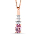 Narsipatnam Pink Spinel and Diamond Pendant Necklace 20 Inches in 18K Vermeil Rose Gold Over Sterling Silver 0.60 ctw - Sticky add to cart bar